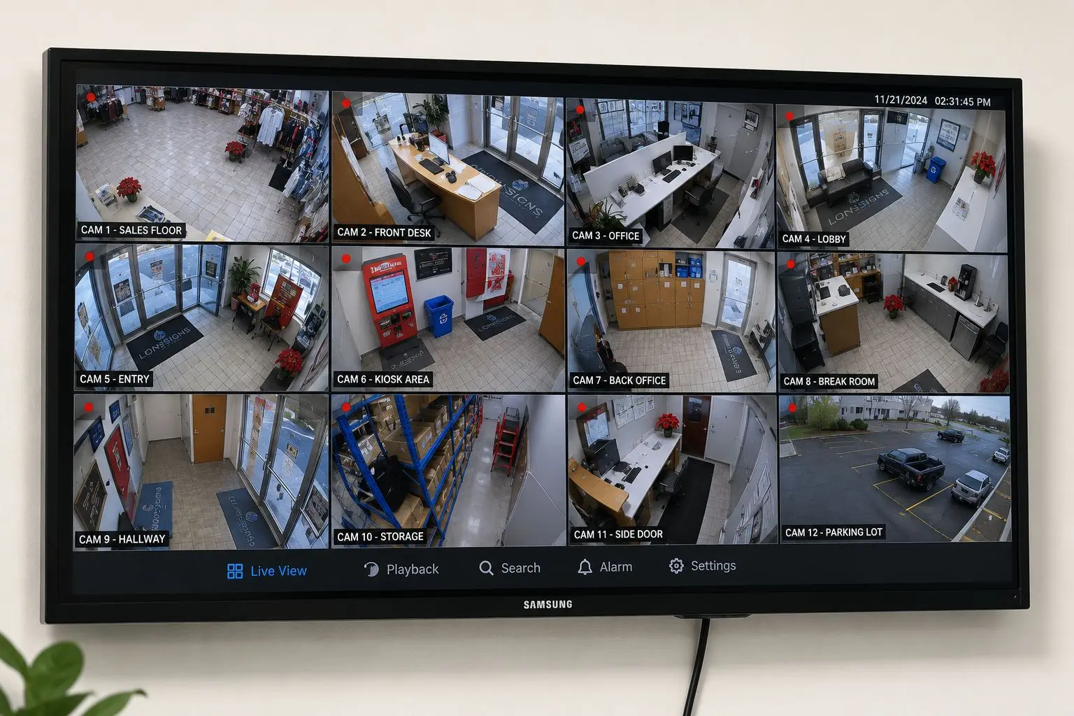 Armor Security technicians completing a security cameras project at an Indianapolis property
